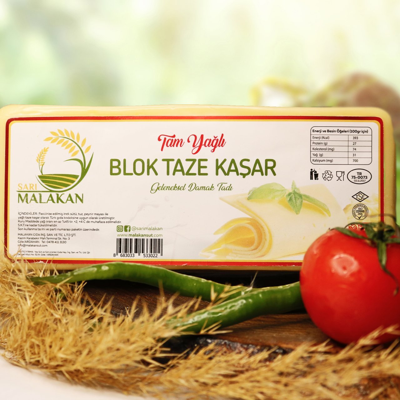 Tam Yağlı Taze Blok Kaşar Peynir (1000 gr)